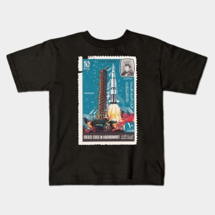 Space Center Cape Kennedy USA Vintage Postal Stamp Kids T-Shirt